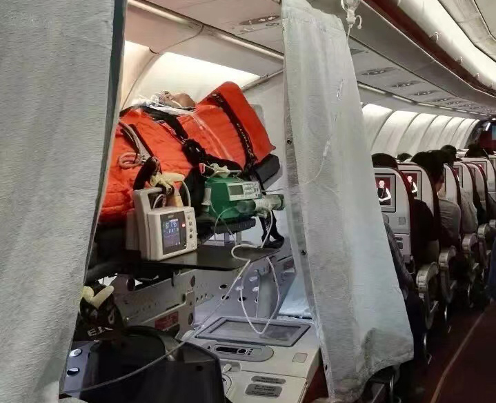 麻城市跨国医疗包机、航空担架